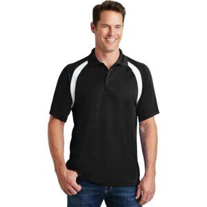 Sport-Tek T476 Men's Dry Zone Colorblock Raglan Polo - Black / White
